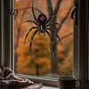 Artykuły na imprezy wewnątrz i na zewnątrz Halloween Pająk Statyczne Naklejki na okno, PVC Wodoodporne Naklejki z pajęczyną, Czarne Dekoracje ścienne Usuwalne Straszne Naklejki dla