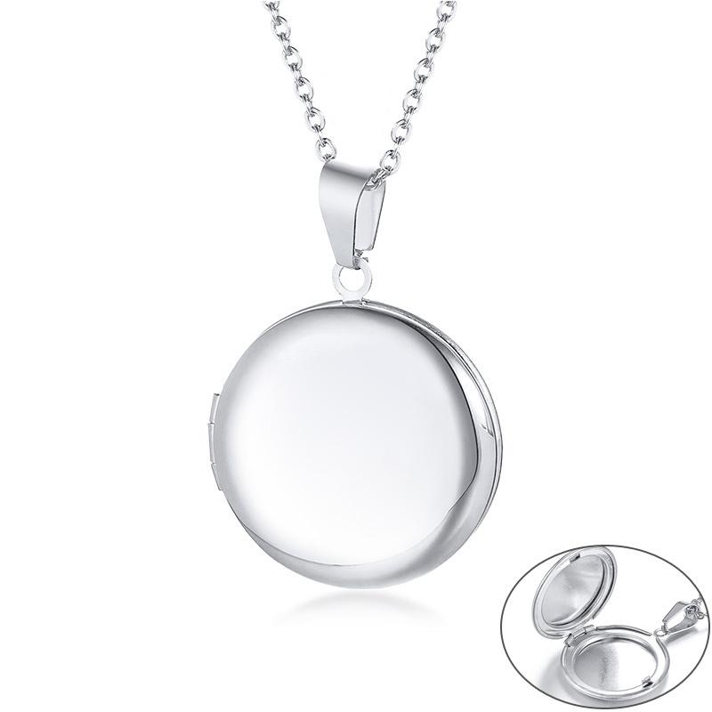 Collane Ciondolo Medaglione Cuore Ovale Floreale Delicato per Donna, Acciaio Inossidabile Cornice Foto Promessa Amore Ricordo Regalo