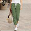 Women's Fashion Casual Solid Color Print Trousers Pants & Capris