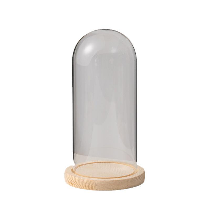 Everlasting Flower Glass Dome with Dust Cover for Displaying Figurine Ornaments