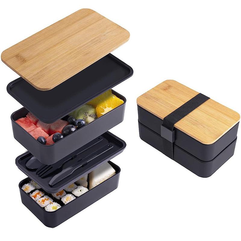 Přenosný stohovatelný bento box s izolovanou taškou, vhodný do mikrovlnné trouby, s přihrádkami, velkokapacitní bento box pro kancelářské pracovníky a studenty