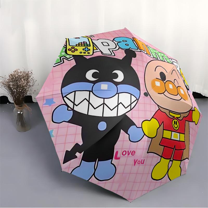 1PC Anpanman Automatic Folding Umbrella, Automatic Folding Umbrella with 8 Ribs, Convenient for Outdoor Use 026