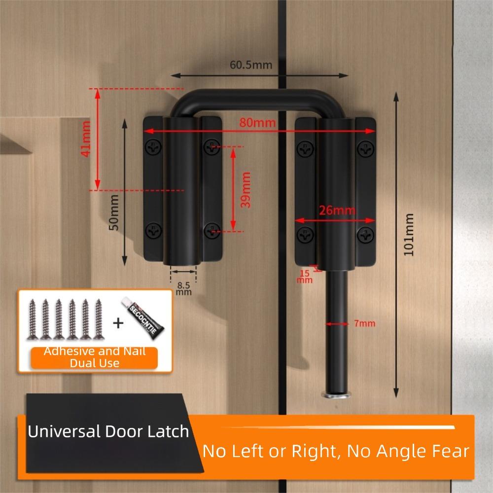 Safety Aluminum Alloy Door Latch Lock Non Perforated 90/180 Degree Gate Latch Anti Unisex Universal Door Buckle Home Hardware
