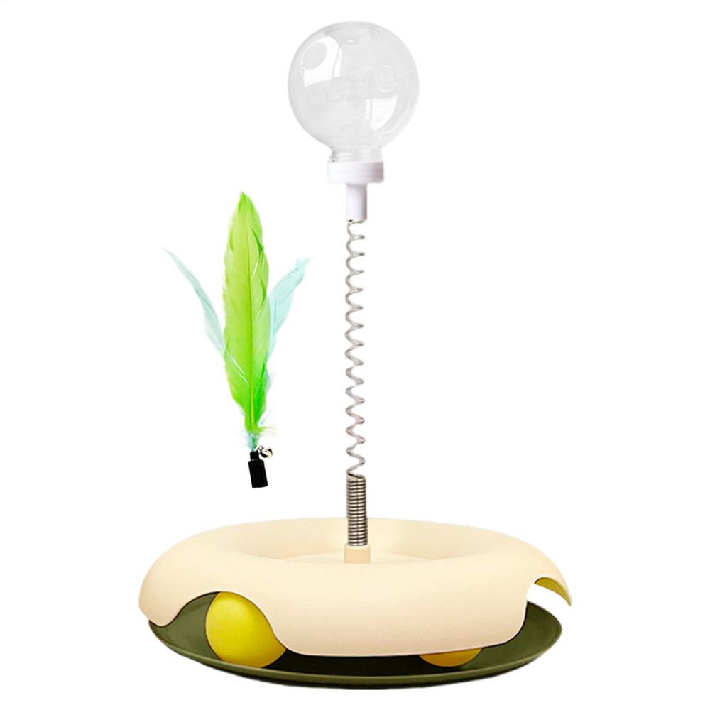 Cat Treat Dispenser Toy Treat Puzzles For Indoor Cats Multifunctional Cat Treat Dispenser Toy Interactive Ball Cat Puzzle Feeder