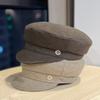 Neuer achteckiger Hut für Damen im Herbst und Winter, der das Gesicht klein und hochwertig zeigt, koreanischer Stil, Wollmaler-Baskenmütze, warme Schirmmütze