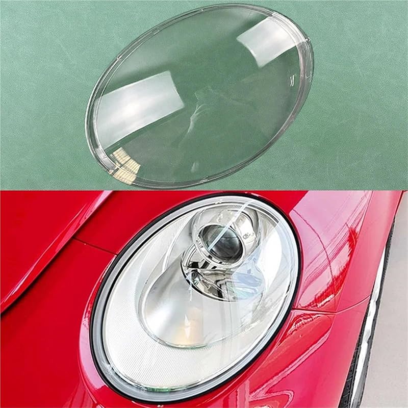 Front Headlight Cover Compatible for VW Beetle 2003-2012 Transparent Mask Headlamp Lamp Shell Replace Original Lampshade Plexiglass(A Piar)