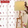 1 Stück Nuan Serie Exquisit und Vielseitig Pastoraler Stil Rot Floral Bestickt Transparenter Vorhang Tüll für Wohnzimmer Schlafzimmer Fensterdekoration Heimdekor