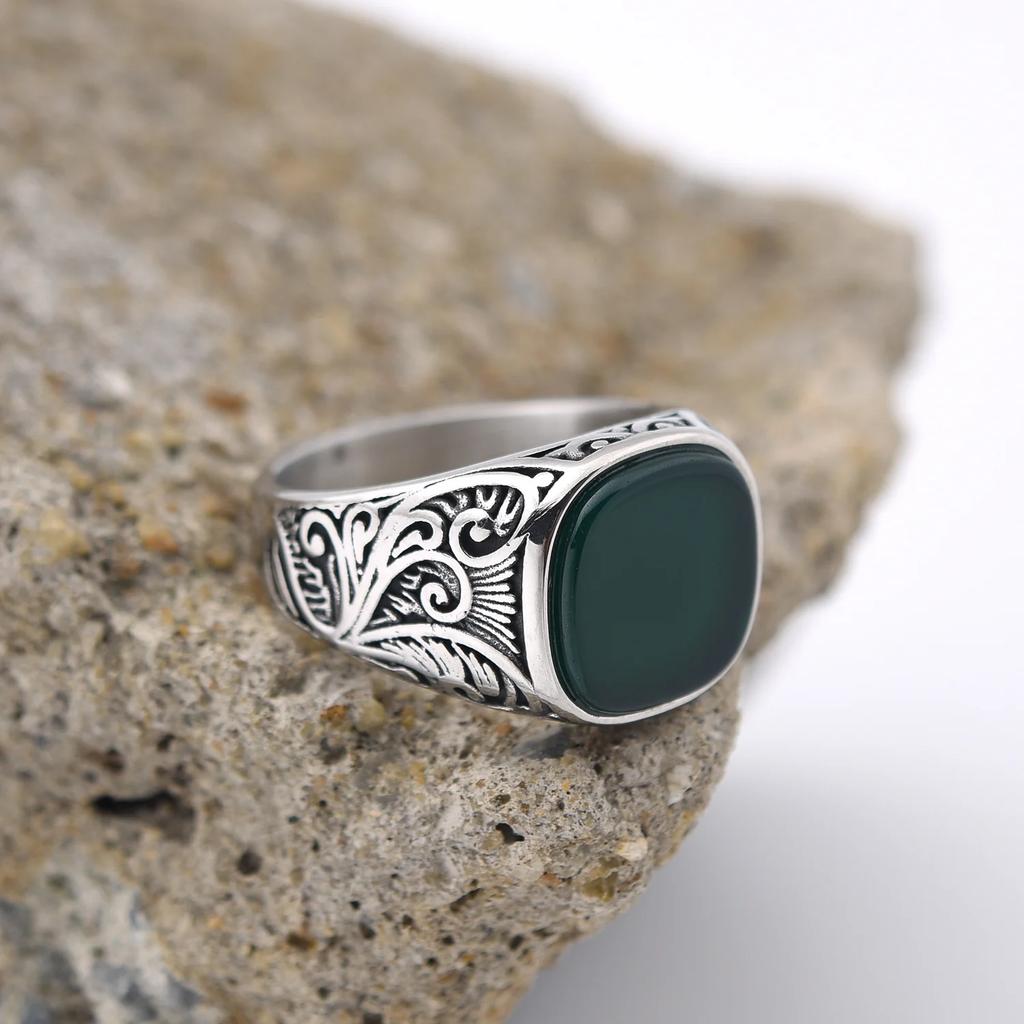 Hochwertige Herrenringe aus 316L Edelstahl im Mehrfarben-Zirkon-Stil