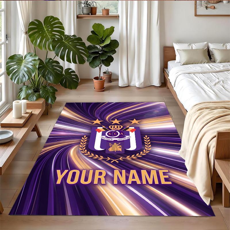 Crystal Velvet Rug Custom Name Text, Soft Non Slip Floor Mat Home DecorAnderlecht FC
