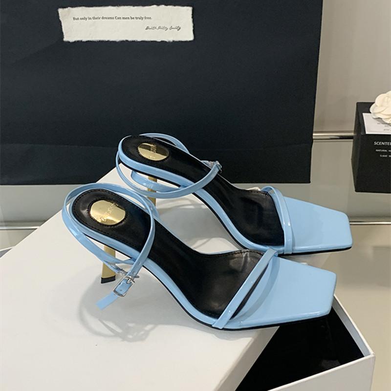 Fashion Bailamos Brand Women Sandal Shoes Fashion Red Narrow Band Ladies Elegant Gladiator Shoes Thin High Heel Dress Pumps Shoes Mujer