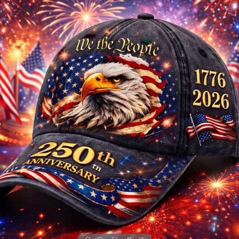 Nueva Gorra de Béisbol con Impresión Digital D para Hombre y Mujer Gorra de Aniversario Americano