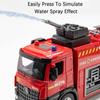 ABBV1 1:18 Water Tanker Alloy Ladder Fire Truck Model Toys Car Diecast Metal Engineering Vehicle Doors Opened Sound Light Toy Boy Gift