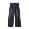 American Semi-Elastic Waist High Street Jeans Men's Loose Straight Wide Leg Pants