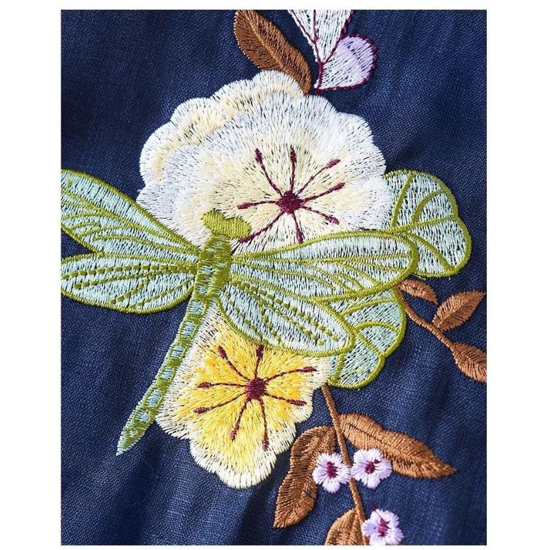 Chinese Style Cotton Vest Vest Ladies Summer Embroidered Button Design Sleeveless Top