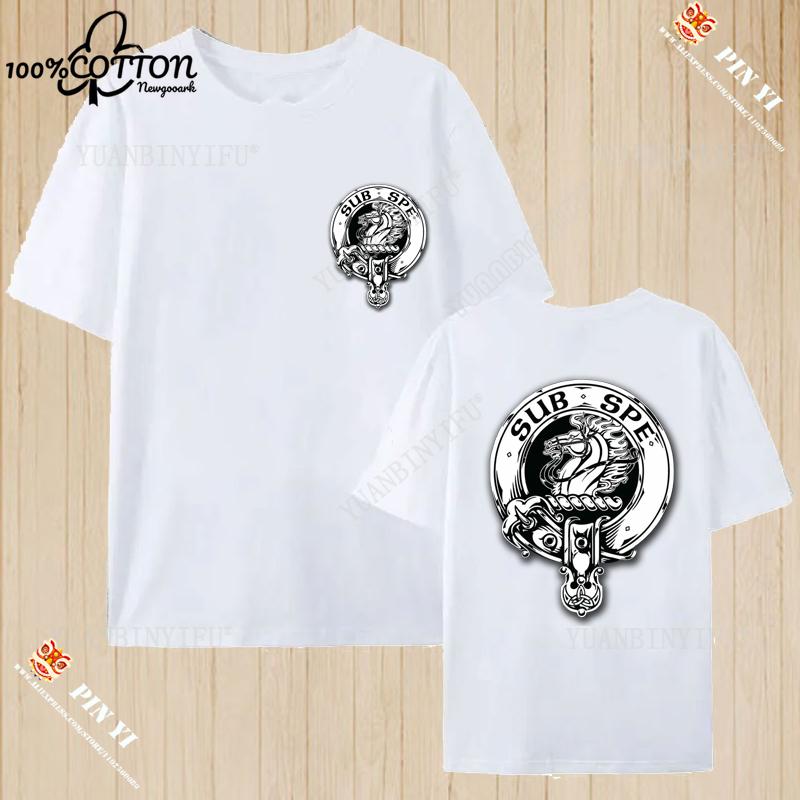 Harajuku Clan Fraser of Lovat Clansman’s Crest Badge Print Summer Trending Unisex T Shirt 100% Cotton O-neck Short-sleev