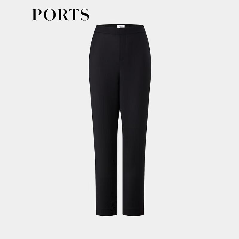 PORTS Women's Black Luster Flared Trousers