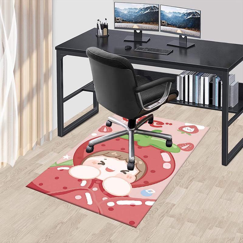 1PC Strawberry Cat Carpet Ultra Soft, Thick & Absorbent, Non Slip Machine Washable Mat for Entryway