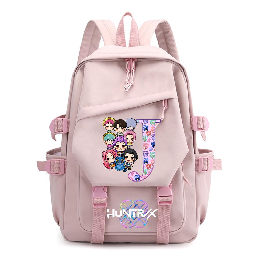 26 English Letter Kpop Demon Hunters Printed Backpack for Teenager Boy Gril Schoolbag Children Student Bookback Women Travel Bag Kid Gift Rucksak