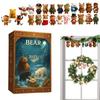 Bear Advent Calendar, 2D Acrylic Christmas Tree Ornaments & Bag Charm for Kids Family, Holiday Decor for Home, Office, Window