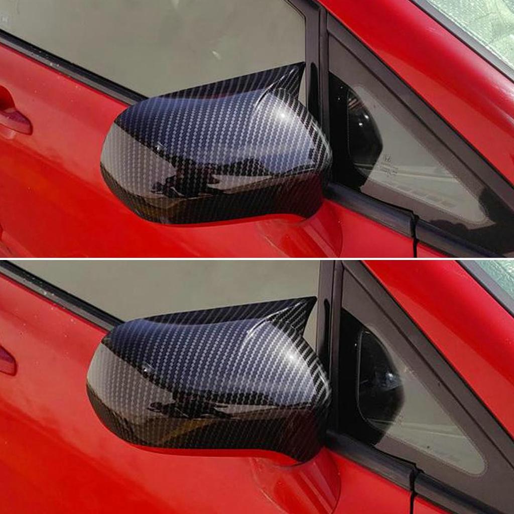2 Pièces Couvercles de Rétroviseur Latéral en Corne de Bœuf Décoration Extérieure Cache-Rétroviseur Garde-Rétroviseur Garniture pour Honda Civic 2006-2011 Cache-Couvercle de Rétroviseur en Fibre de Carbone