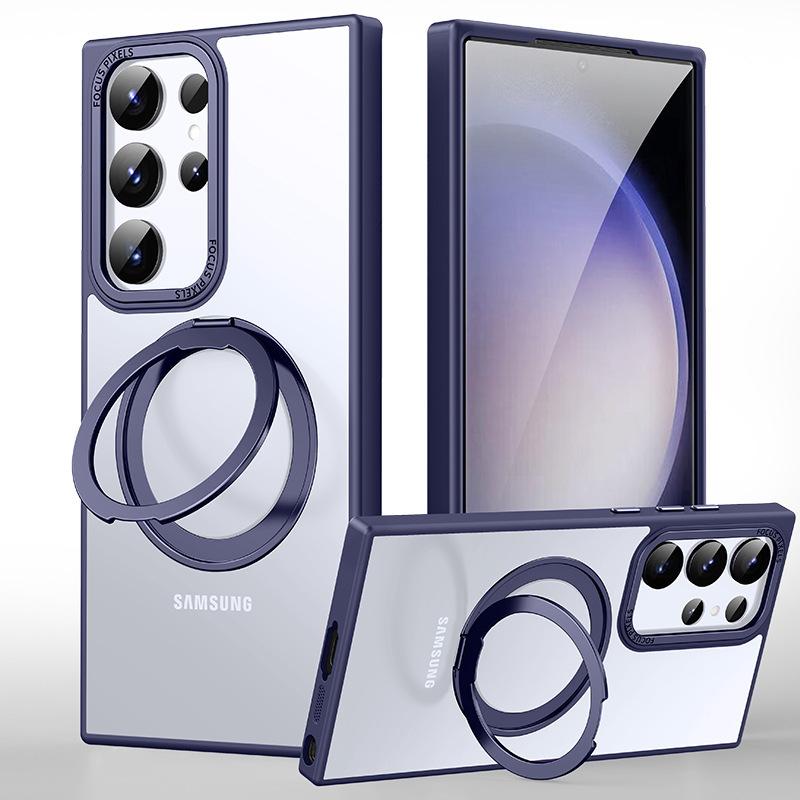 

Вращающаяся на 360 градусов подставка Встроенный чехол для телефона Samsung S24Ultra Поддержка точки Защита от падения Подходит для S23+ Матовый защитный чехол Samsung S23