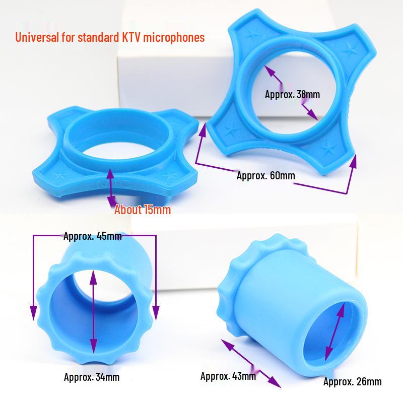 Universal Anti-Slip Microphone Rubber Sleeve - Anti-Fall & Anti-Roll Protection