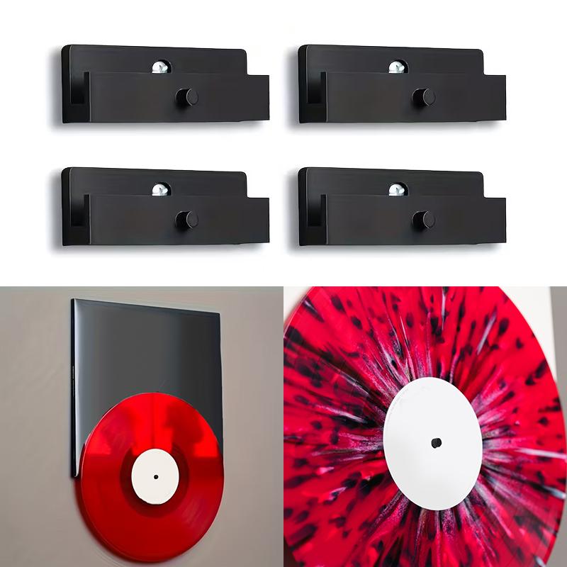 Retro Vinyl Record Display Stand With Album Cover Wall Mount - For, Music Studio, Record Store Decor - Space-Saving
