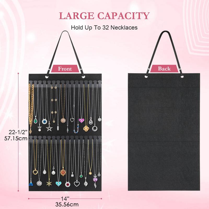Wall Jewelry Holder Wall Bracelet Holder Necklace Organizer 32 Hooks Display Over Door Necklace Hanger Hanging Necklaces Holder