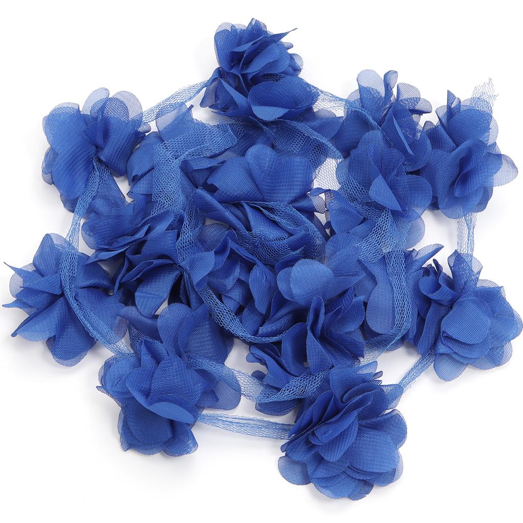 20pcs 5.5cm Chiffon Cluster Flowers Colorful Artificial Flowers For DIY Wedding Party Lace Trim Clothing Gifts Decor Accessories