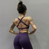 European and American Sexy Workout Yoga Bra Intimates Women's Cut Out Beauty Back Exercise Shockproof Push-up Adjustable Shoulder Strap Vest