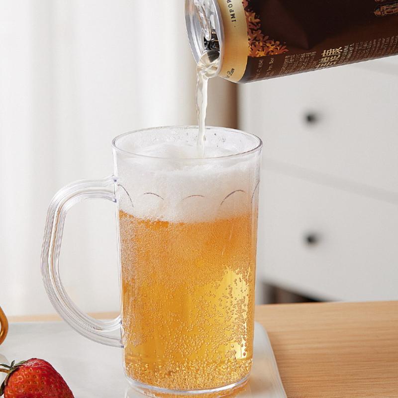 Clear Unbreakable Plastic Beer Mug Food Safe Acrylic Drinking Cup for Pool Party Travel Coffee Juice Milk Water