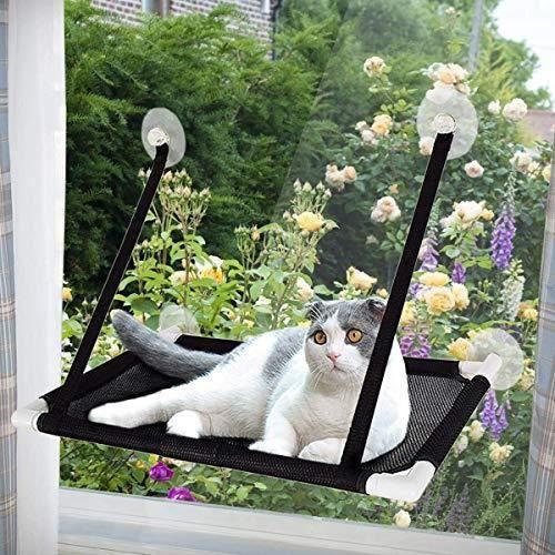 Hamac Pour Chat - Afufu - Ventouse - 60x35 Cm - Noir - Intérieur