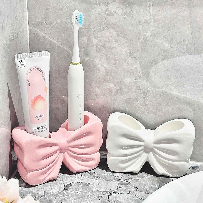 Cute Ceramic Cartoon Toothbrush Holder Creative Bathroom Electric-Toothbrush Toothpaste Stand Washroom Toothbrush Storage Rack