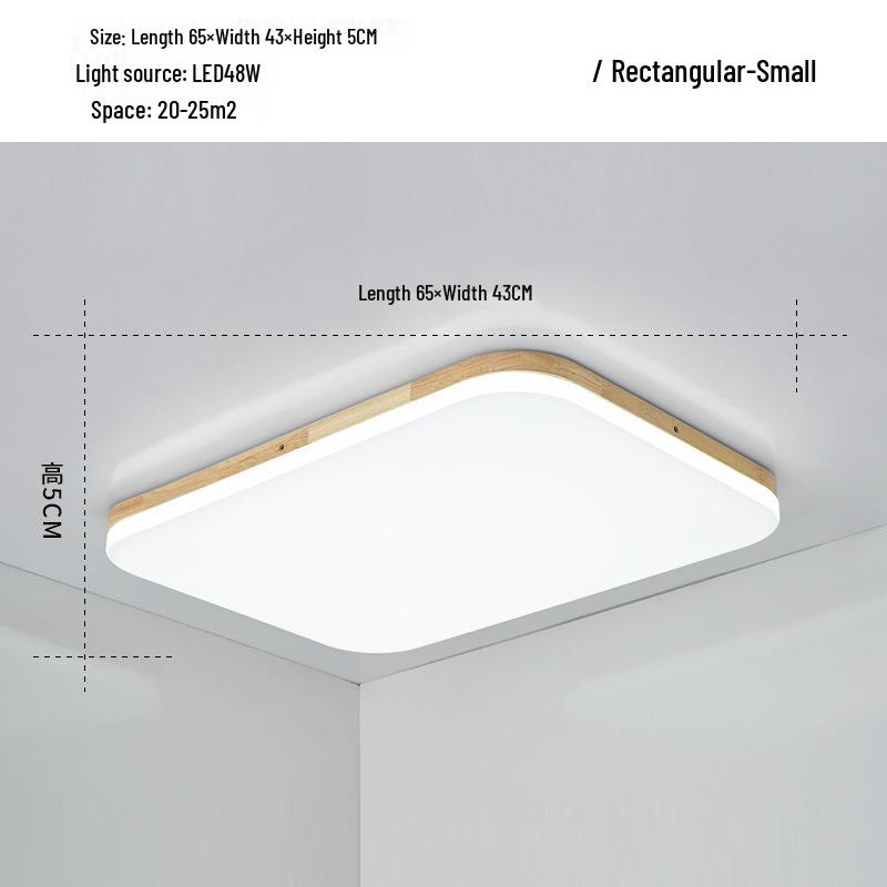 Nordic Ultra-Thin LED Ceiling Lamp - Modern Solid Wood Design for Bedroom, Living Room, Corridor, or Porch.