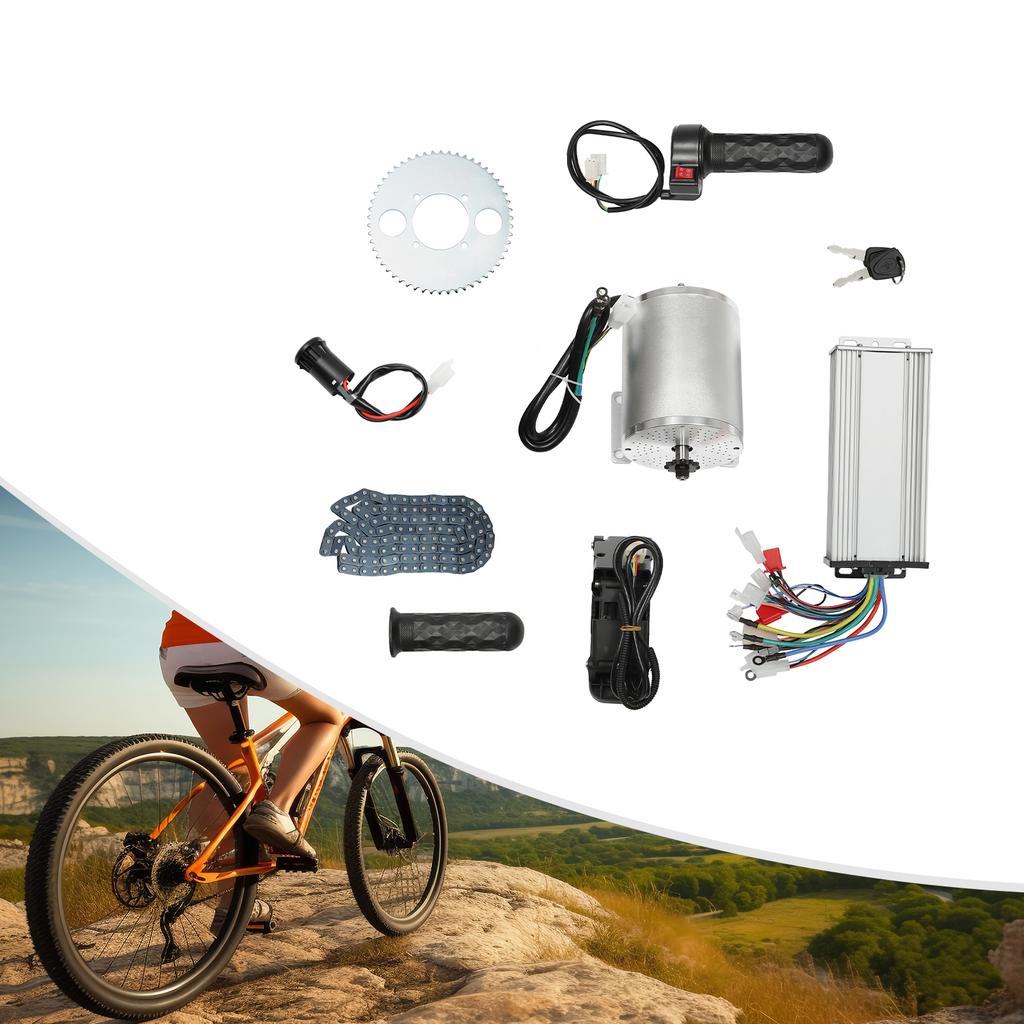 48-72V 3000W Brushless Motor Kit with Controller and Throttle For Electric Motorcycles, Beach Bikes, Go-Karts, Modified Bicycles
