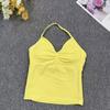Reggiseno Sportivo dfyne Senza Cuciture con Scollo all'americana e Coppe Integrate – Canotta Yoga ad Alta Elasticità per Donna