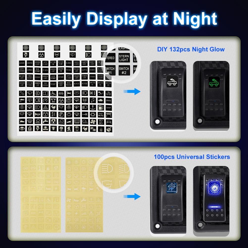 4 Gang Rocker Switch Panel LED With Digital Voltmeter Waterproof Switch For Car Marine Yacht Caravan Truck Marine Boat