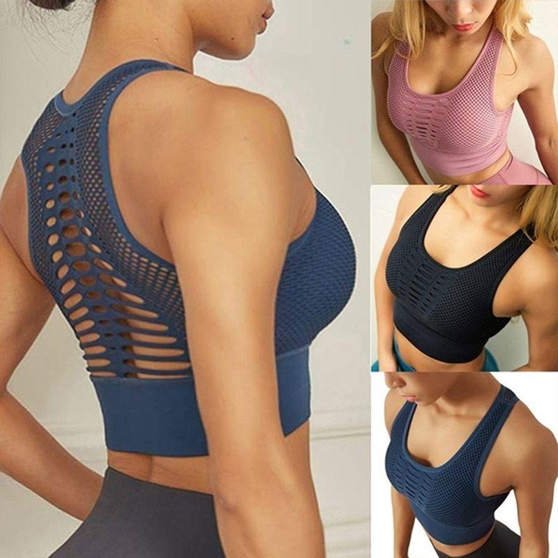 Women's Ultra-light Breathable Mesh Padded Sports Bra For Gym And Yoga Activities