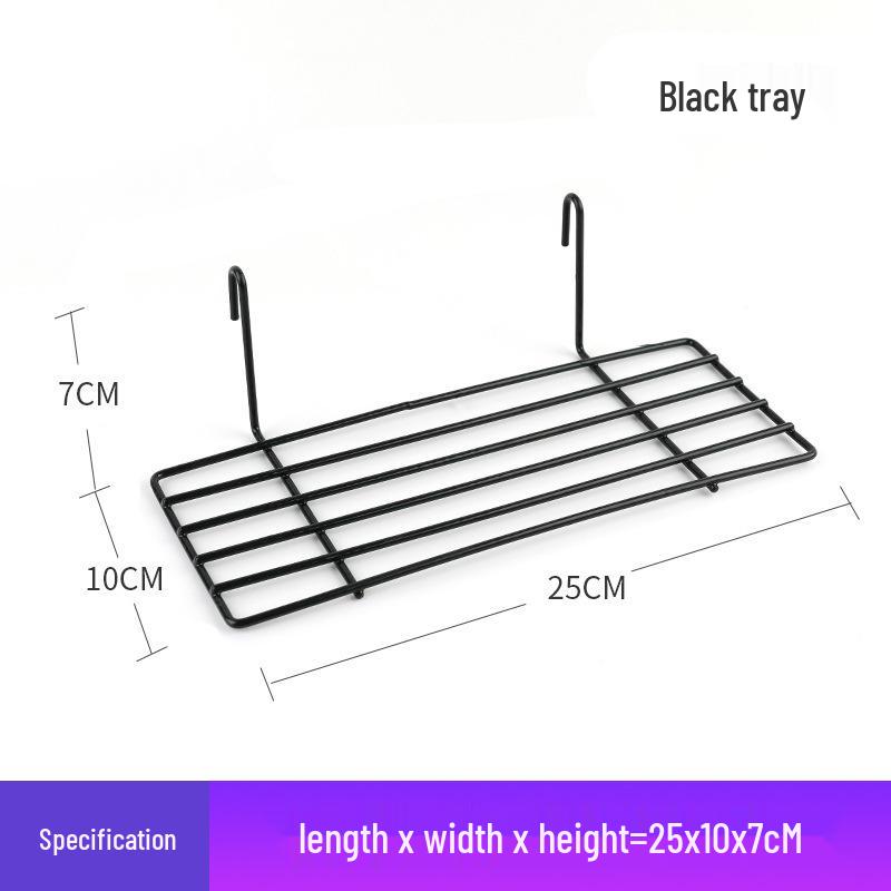 Thickened Black Iron Mesh Grid Wall Display & Storage Rack