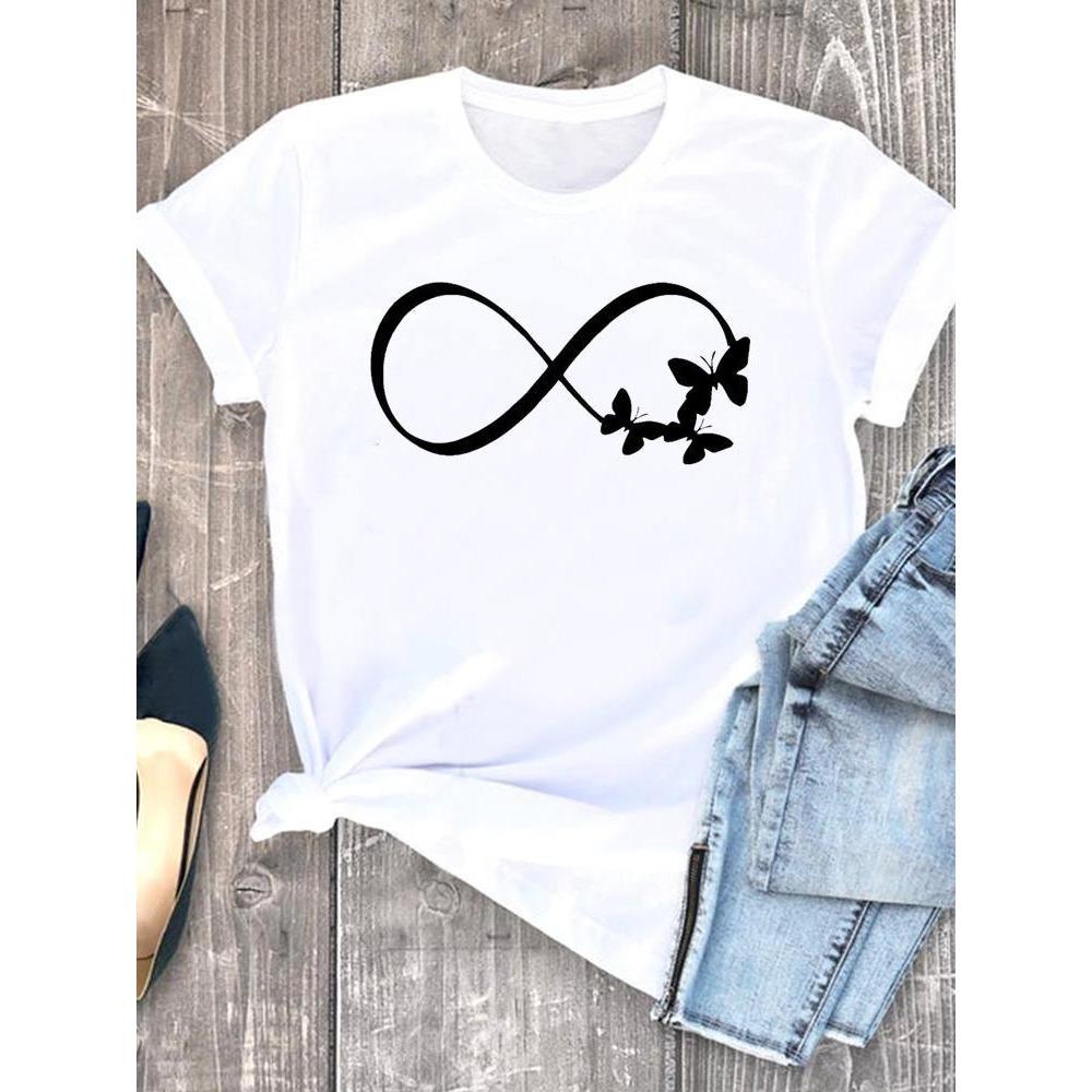 Garment Top Cute Simple Aerial Bird Print Short Sleeve T-shirt Vintage Clothes  Harajuku  Women Clothes  Oversized T Shirt