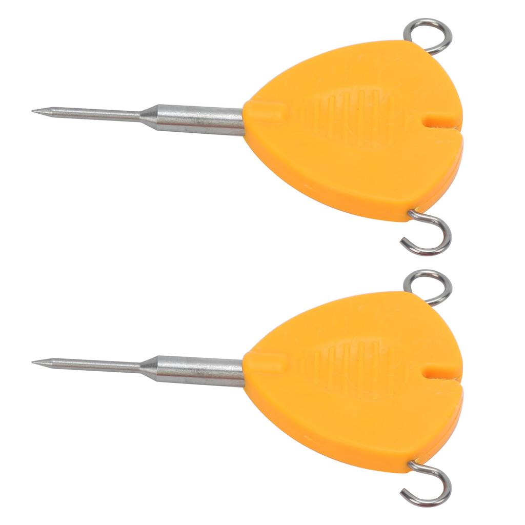 2Pcs Portable Fishing Bait Needle Hook Knot Puller Fishing Baiting Rigs Tool Orange