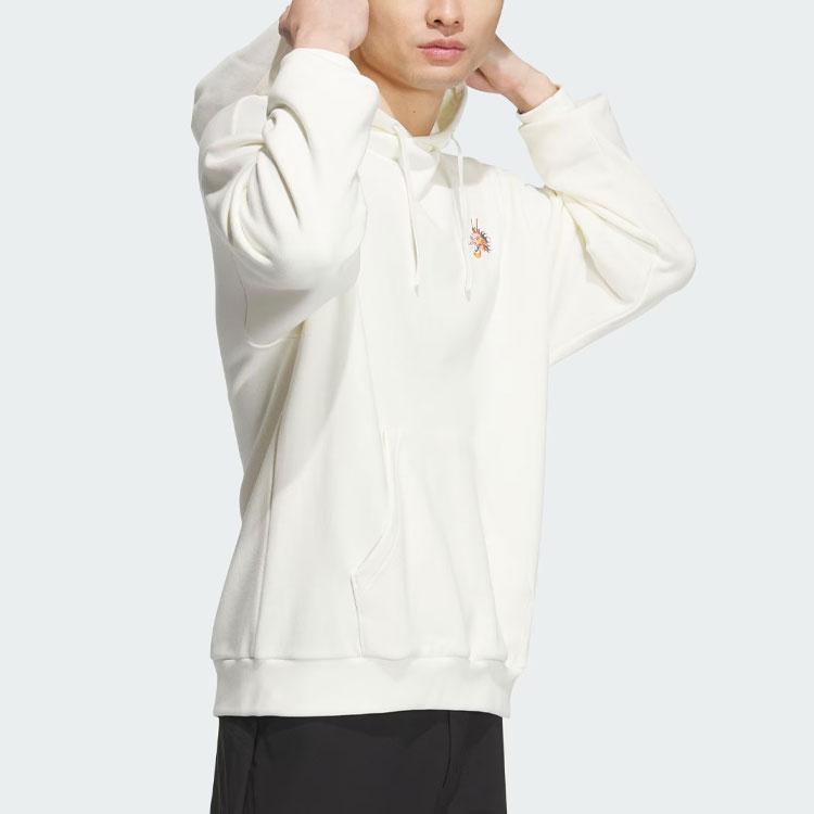 Adidas FW23 Year Of The Dragon CNY Series Embroidered Hoodie Men Hoodie White JE6115