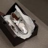 Cuir Niche Argent Mode Ballerines Bout Rond Léger ** Bride Fourchette Mary Jane Chaussures Simples Chaussures pour Femmes Été et Automne