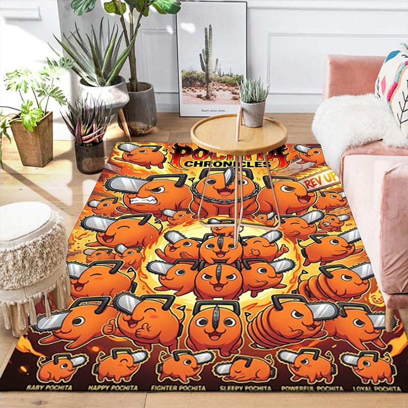 Modern Home Area Rug, Creative Cartoon Anime Character Non-slip Washable Soft Rug for Bedroom Kitchen Living Room-THWTHW