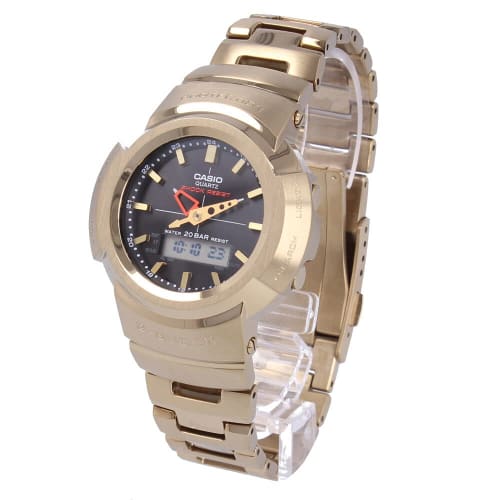 Casio G-Shock FULL METAL Men's Waterproof Radio-Controlled Solar Watch, Gold, AWM-500GD-9A