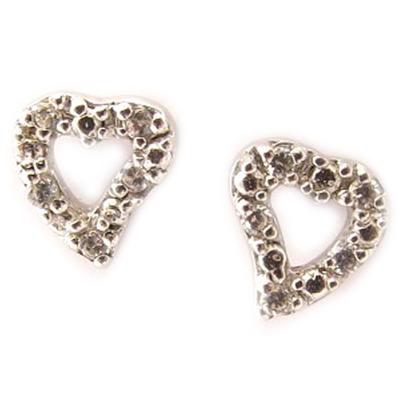 [C4576] - Boucles Argent 'Love Desire' Blanc