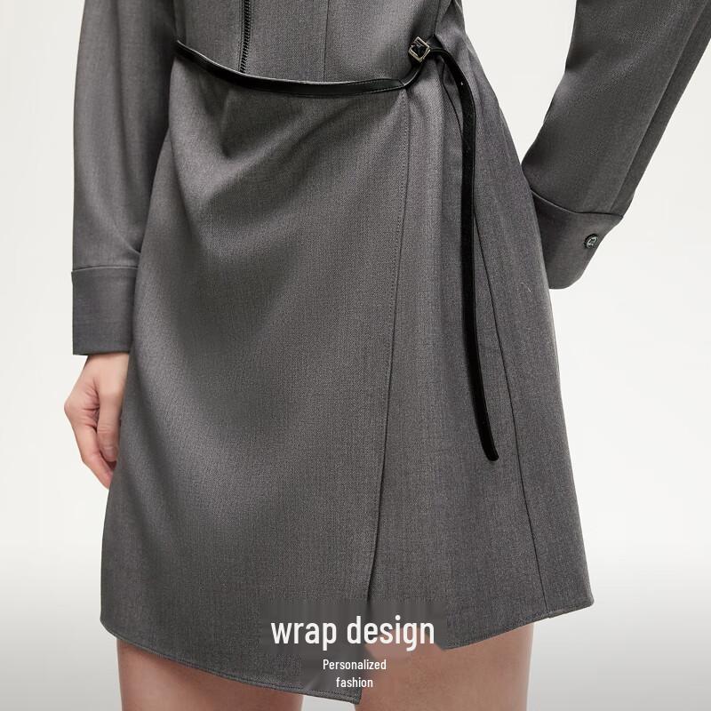 VEROMODA Grey Paneled A-Line Mini Dress