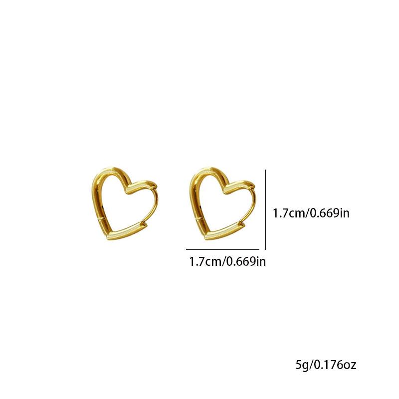 Korean Style Titanium Heart Earrings: Chic, Versatile, Celebrity-Endorsed Design.