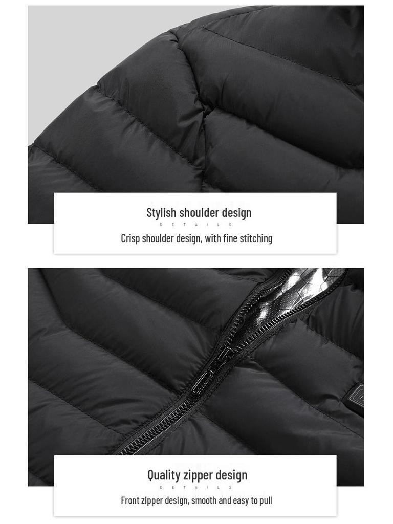 Men's Dual-Control USB Heated Cotton Coat with Nine-Zone Electric Heating