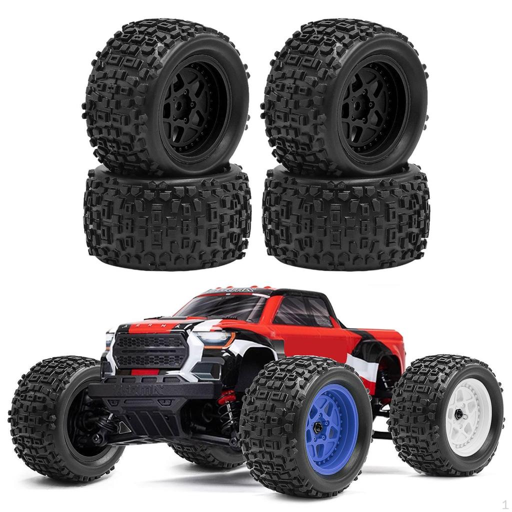 4 Pieces 1/18 RC Car Wheels and Tires Accessories Sturdy High Parts Replacement Part for